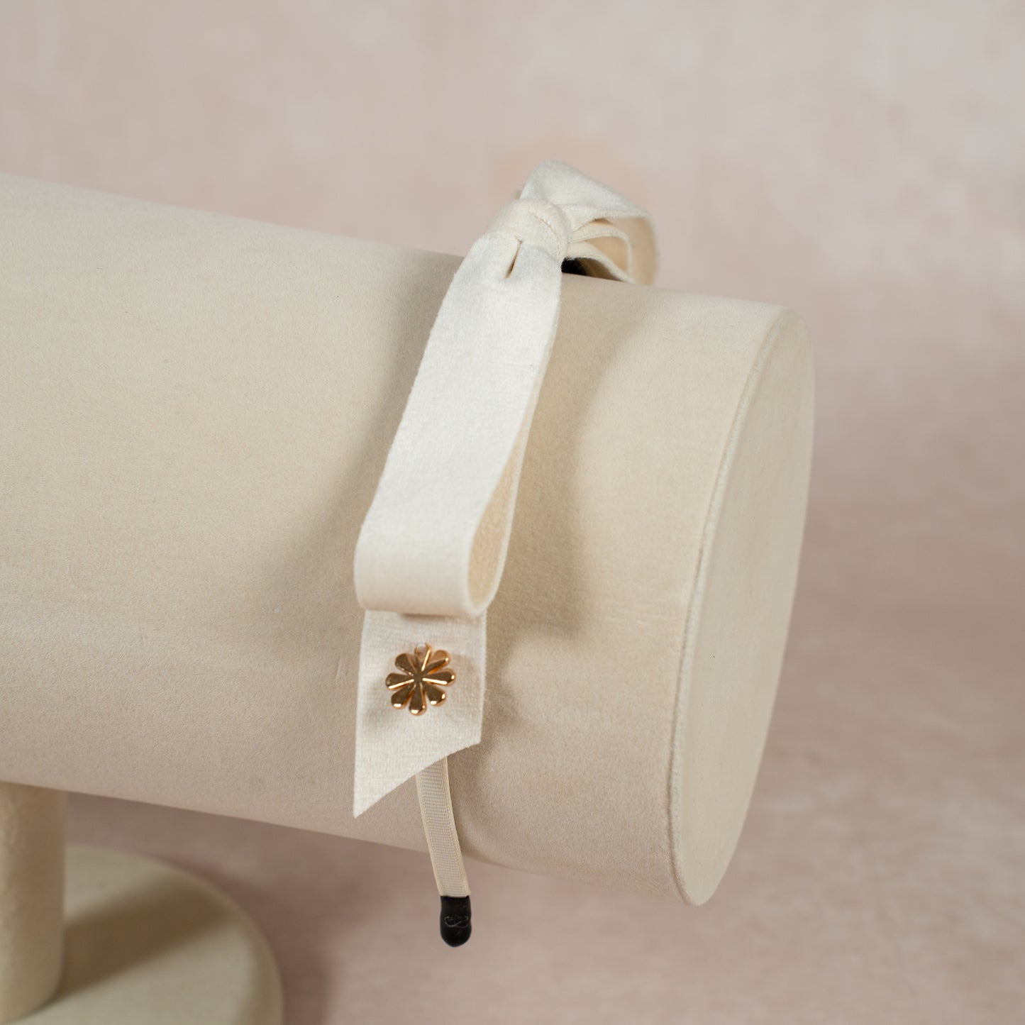 velvet bow headband | ivory