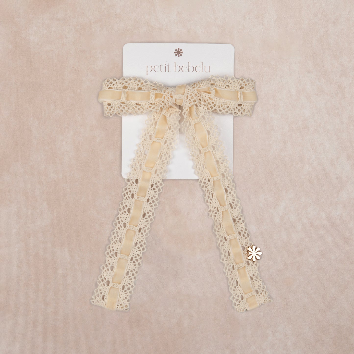 large velvet weaved bow | ivory