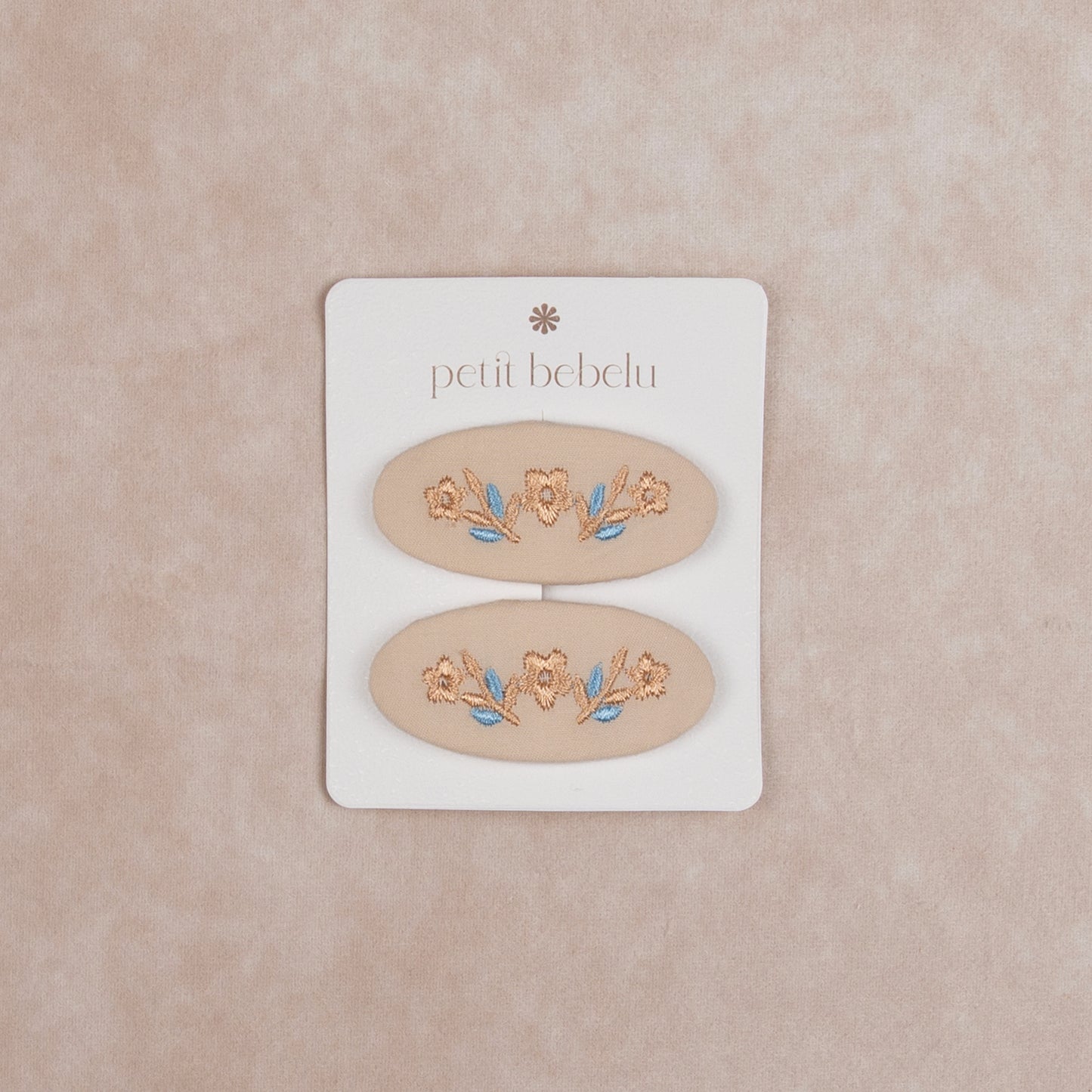 floral hair clip | beige