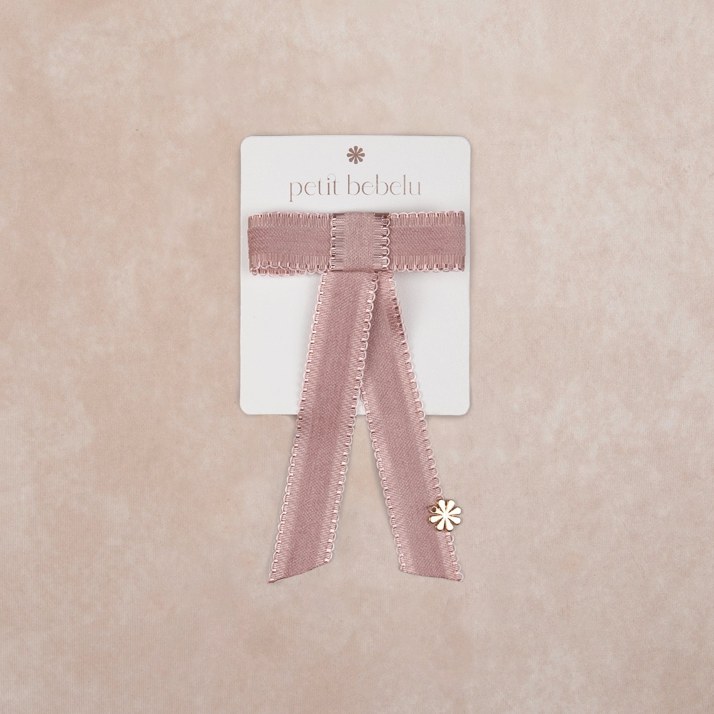 small satin scalloped bow | dusty rose