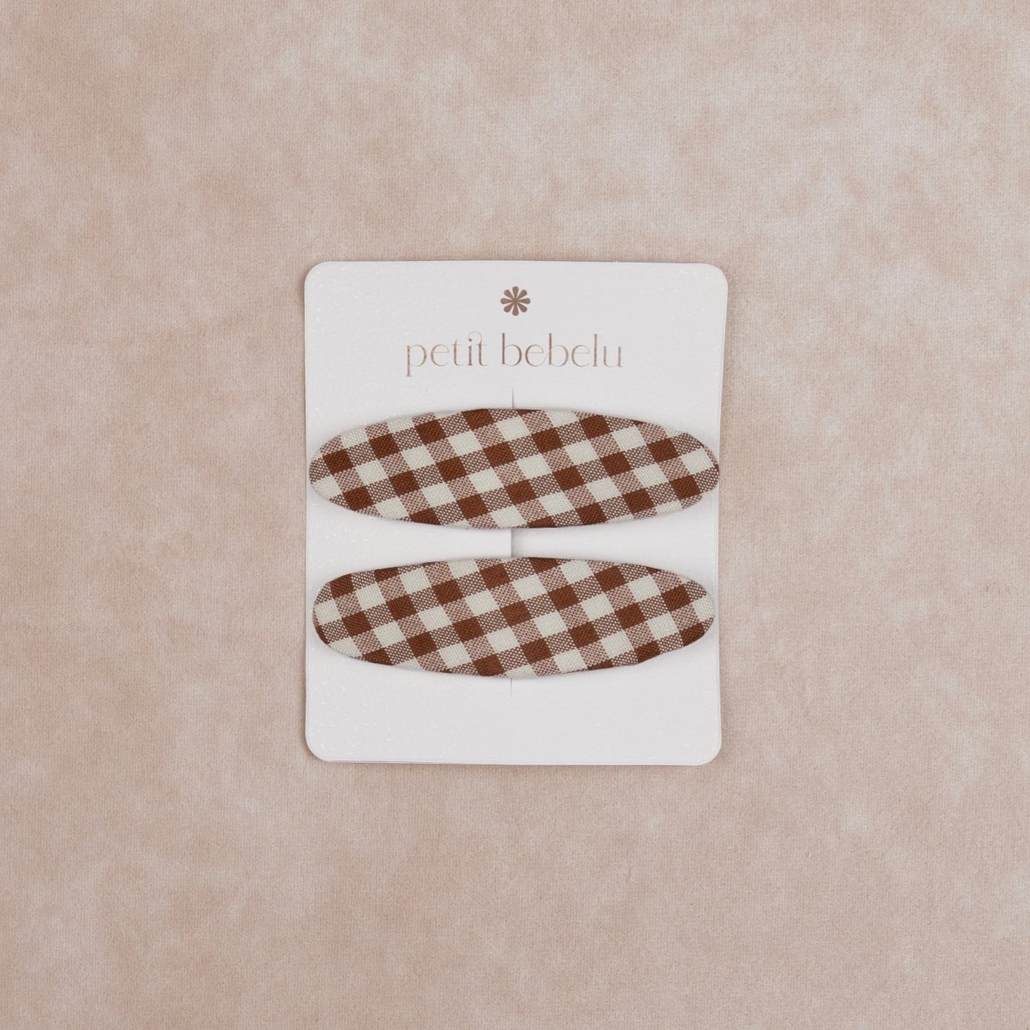 gingham hair beret | chocolate