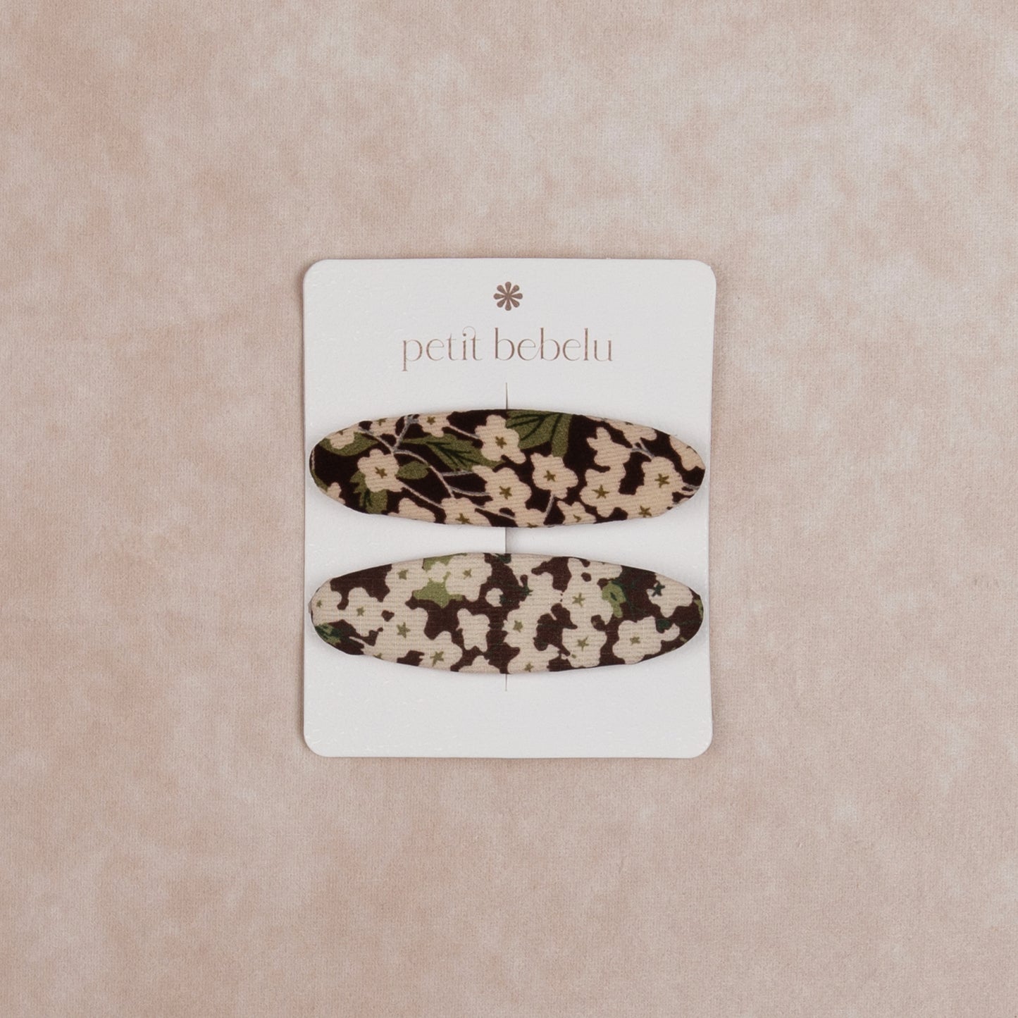 floral hair beret | chocolate