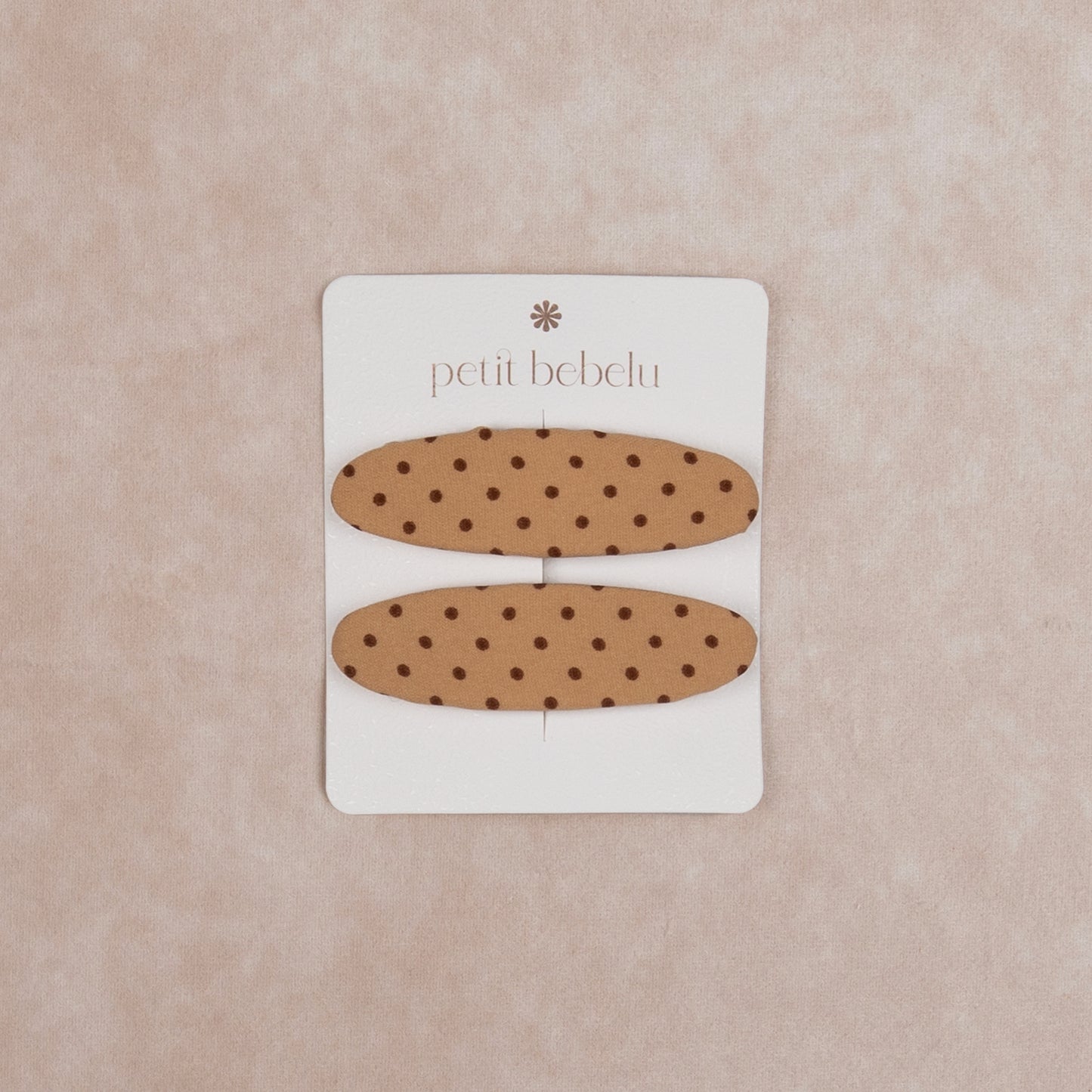 polka dot hair beret | tan