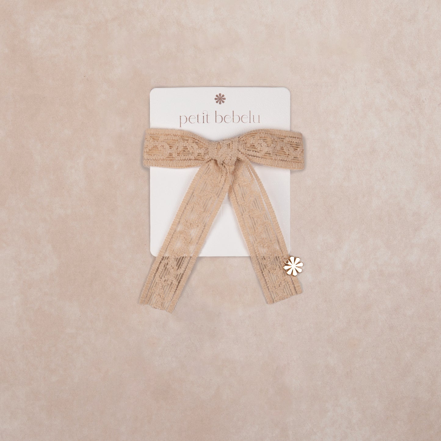 small corduroy link bow | beige