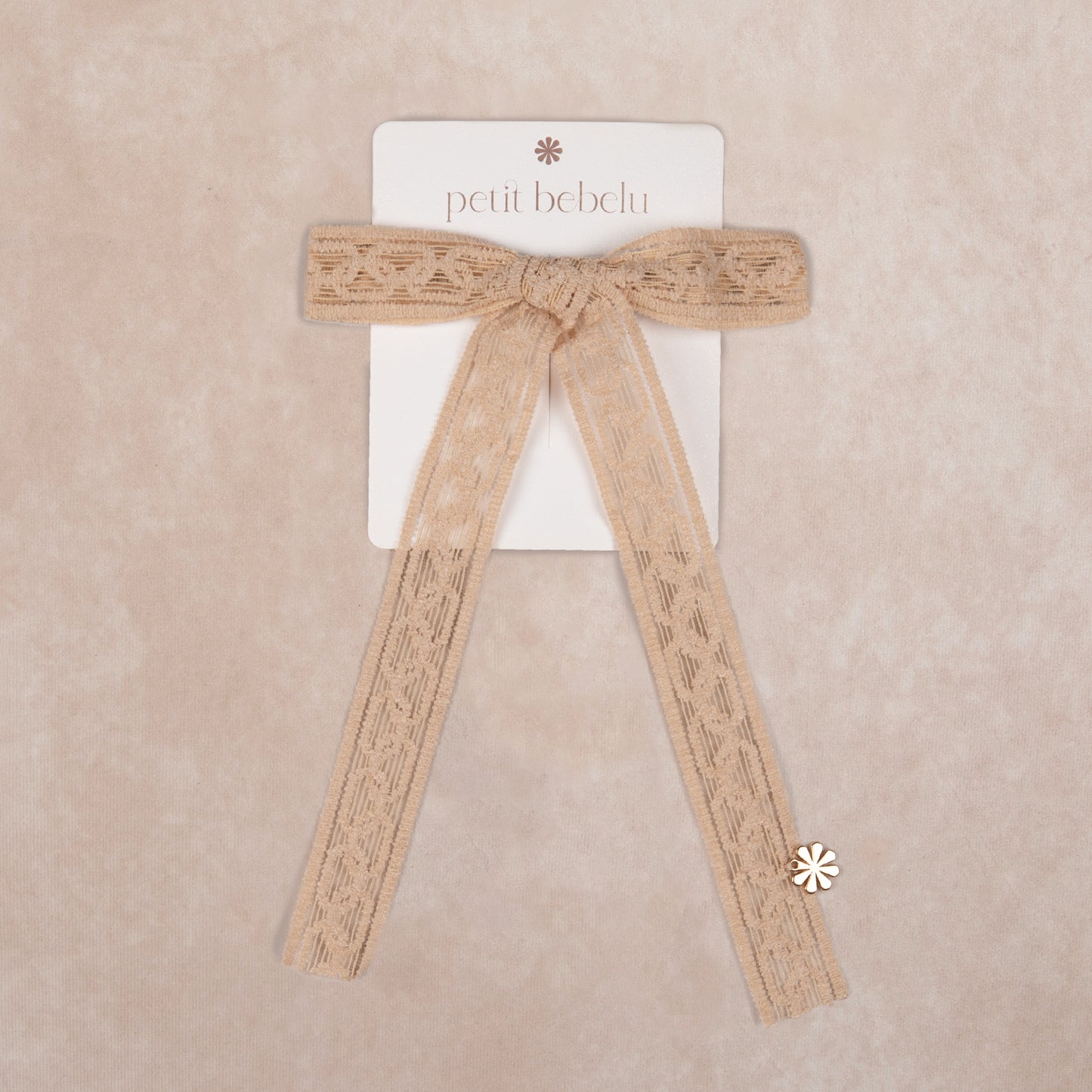 large corduroy link bow | beige