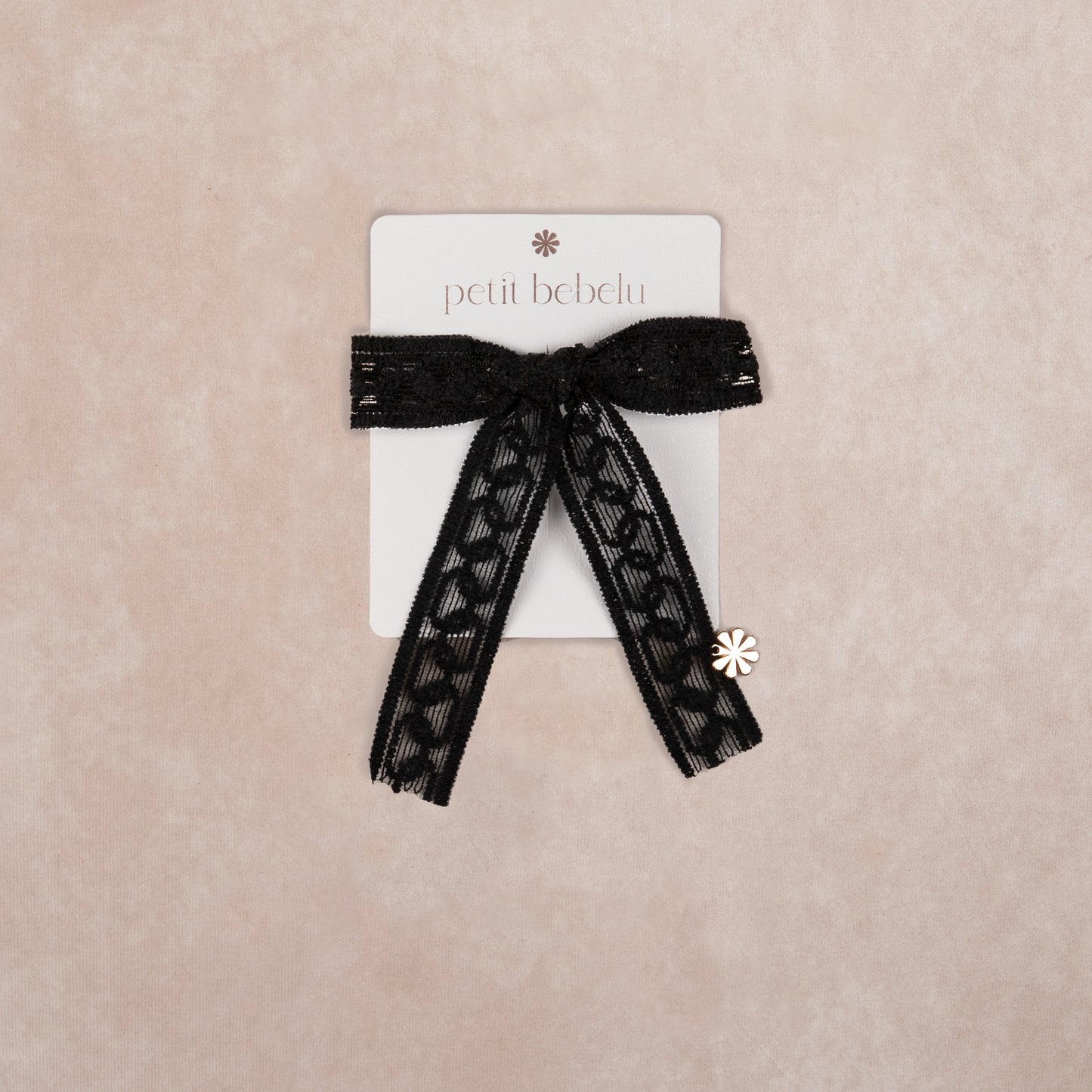 small corduroy link bow | black