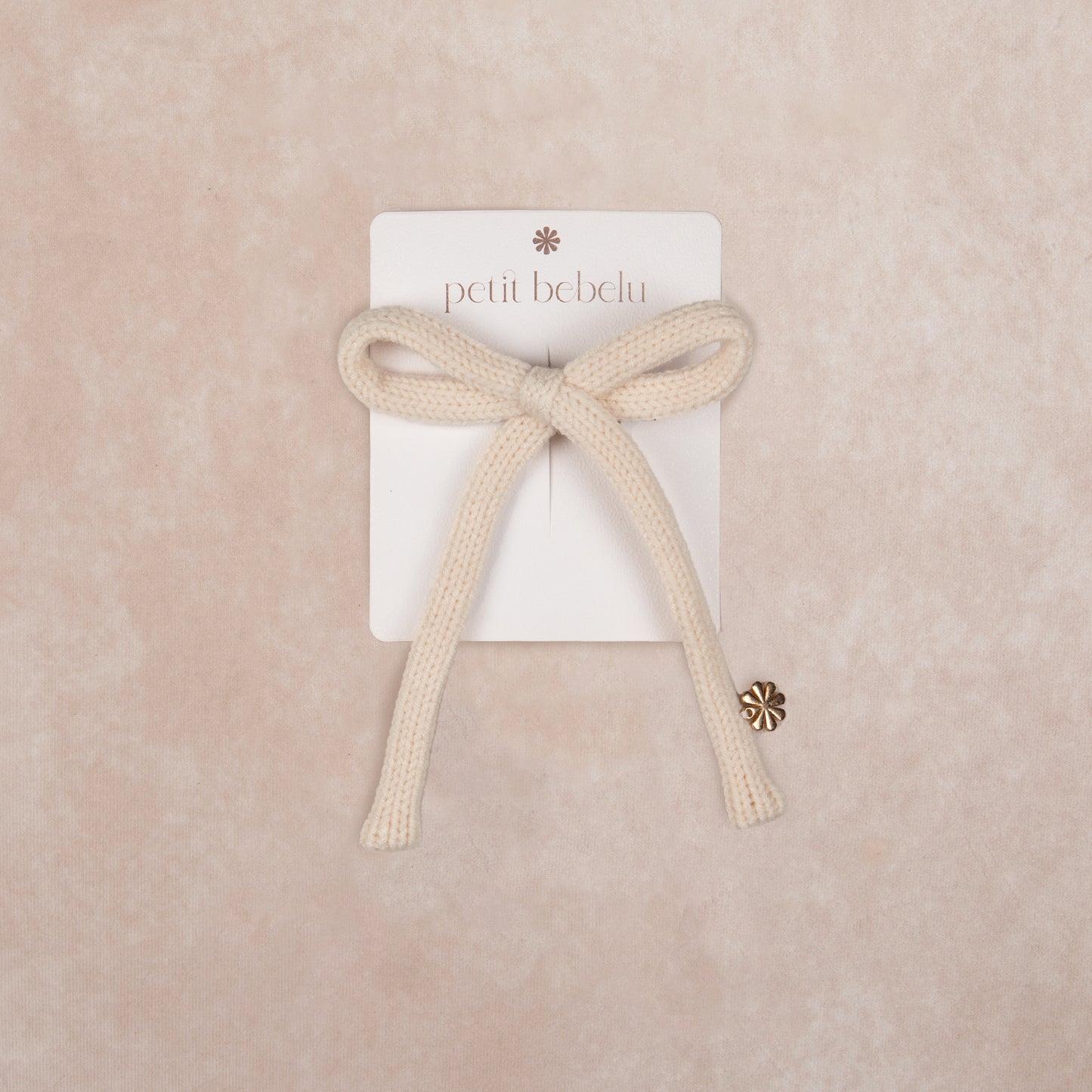 small knit bow | ivory