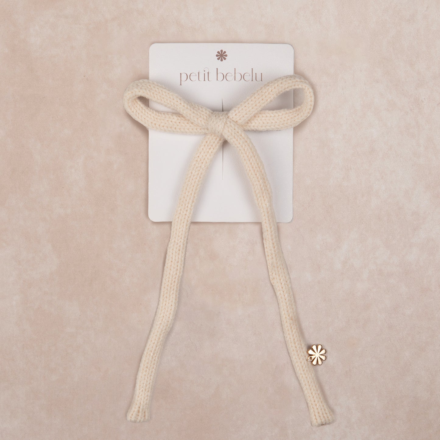 large knit bow | ivory