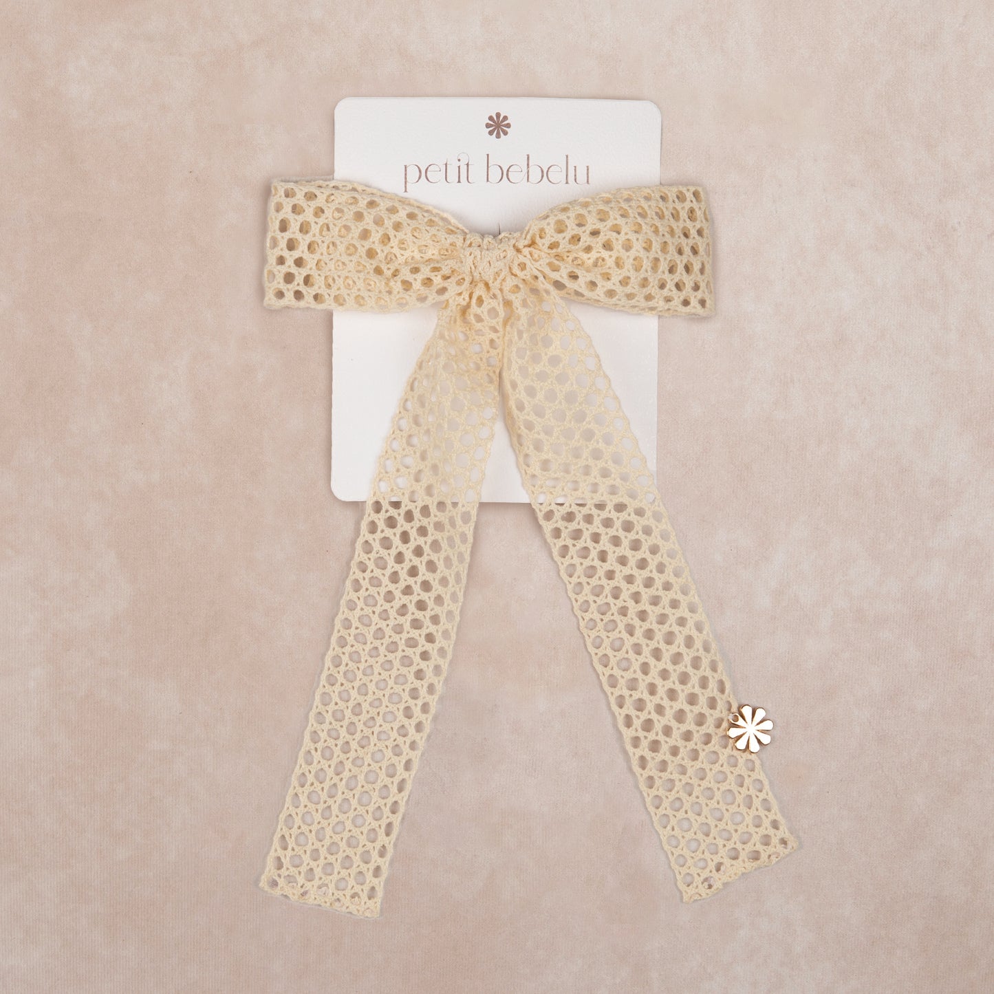 large net lace bow | ivory