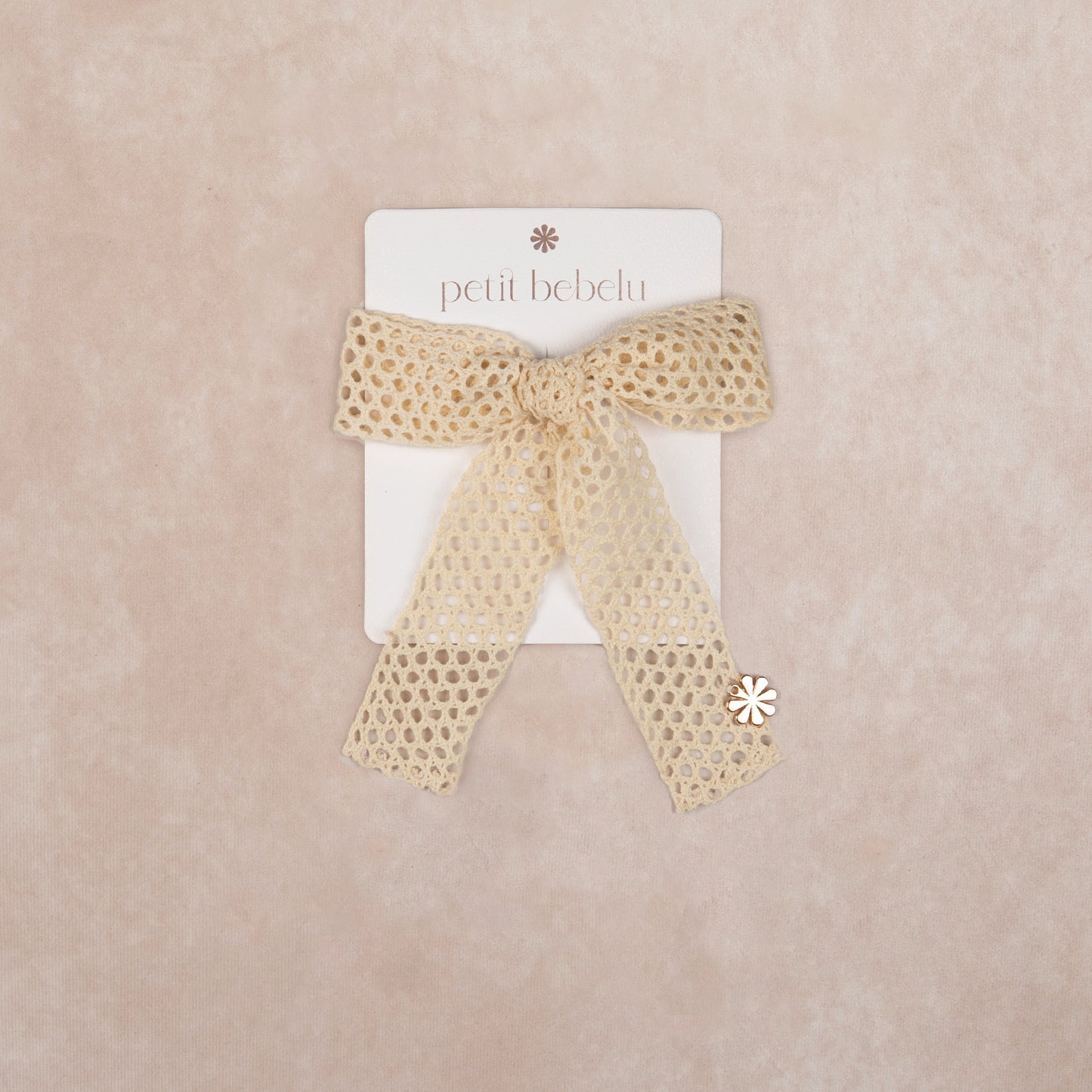 small net lace bow | ivory