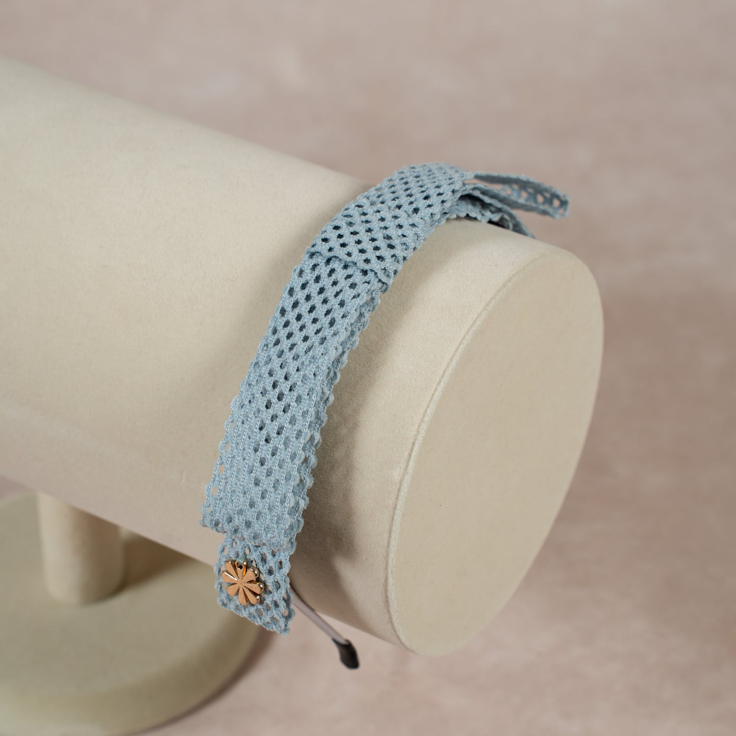 lattice bow headband | blue