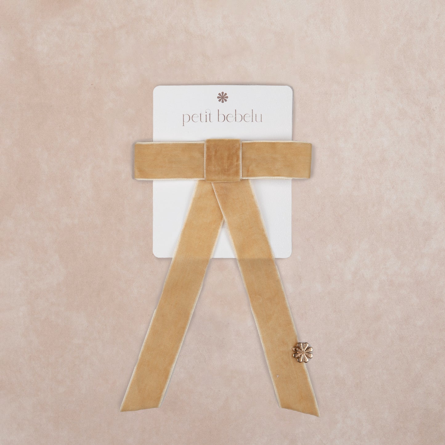 classic velvet bow | beige