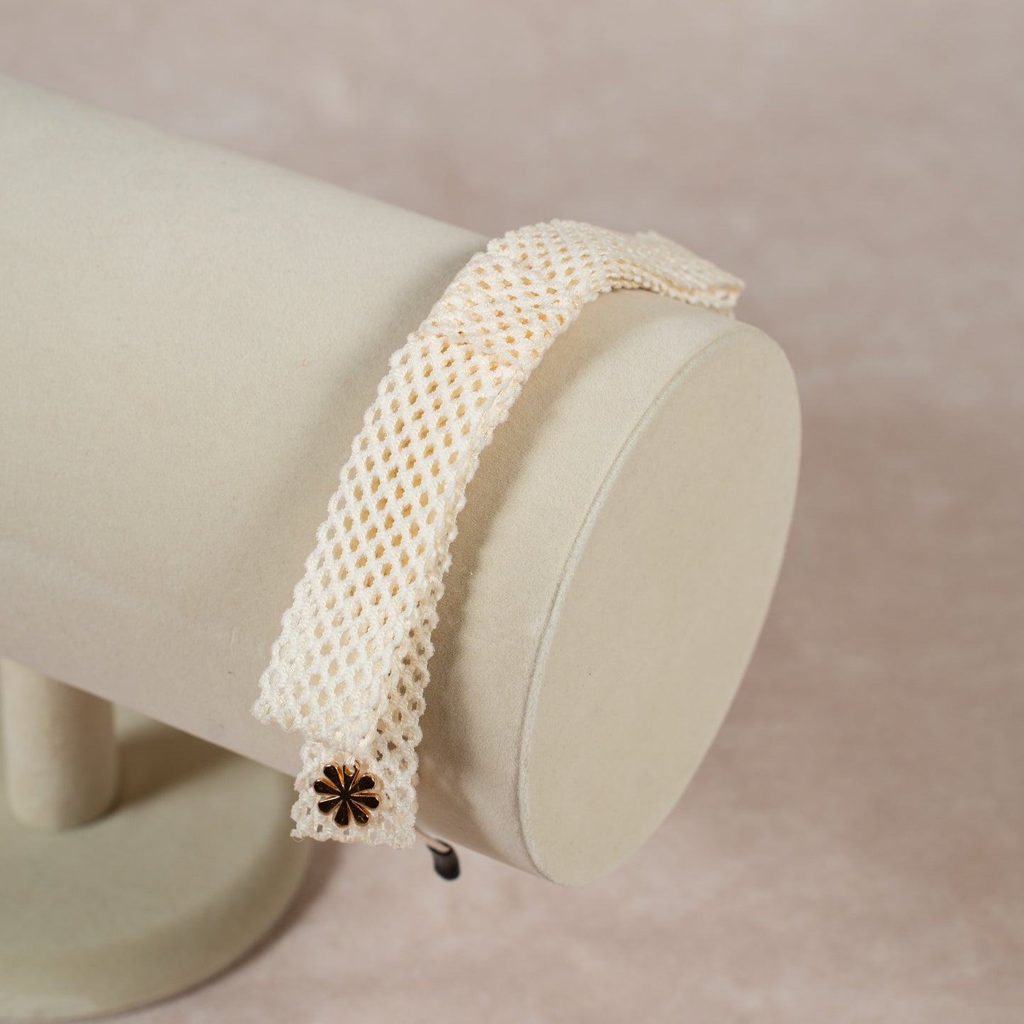 lattice bow headband | ivory