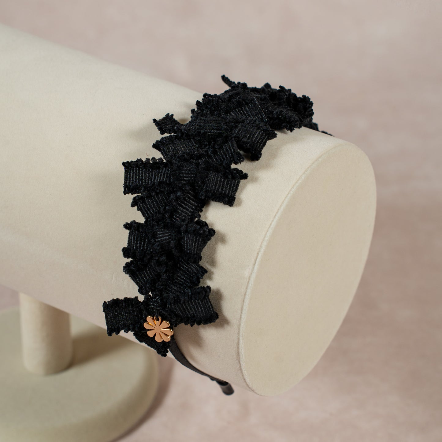 mini bows headband | black