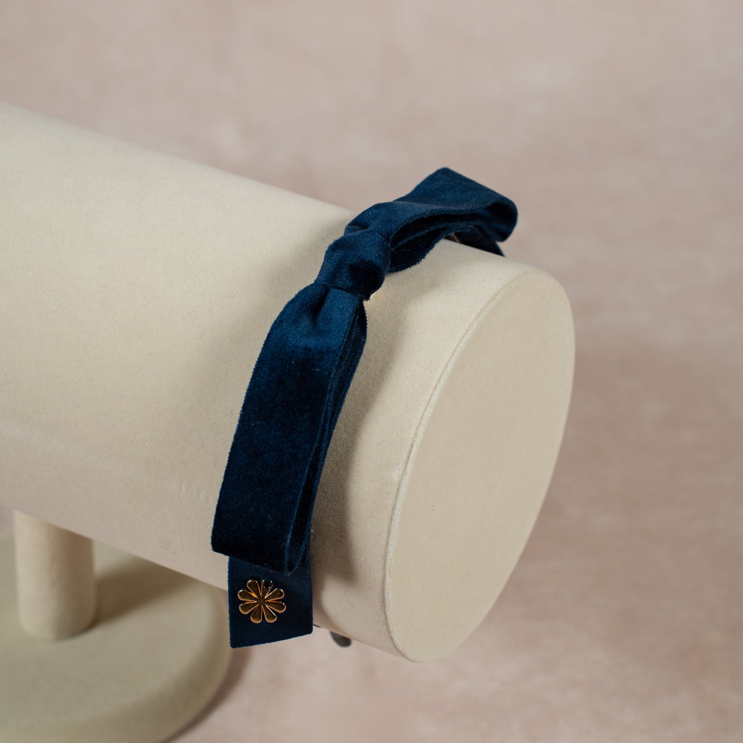 velvet bow headband | navy