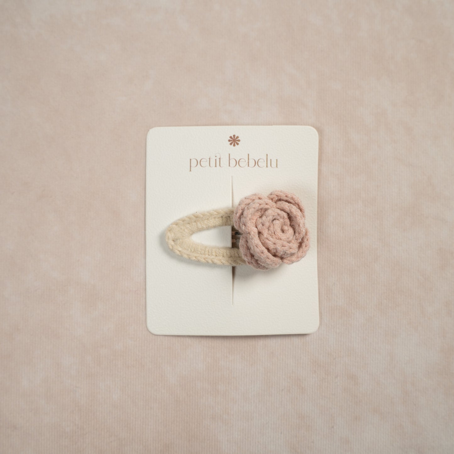 rosebud crochet hair clip | blush