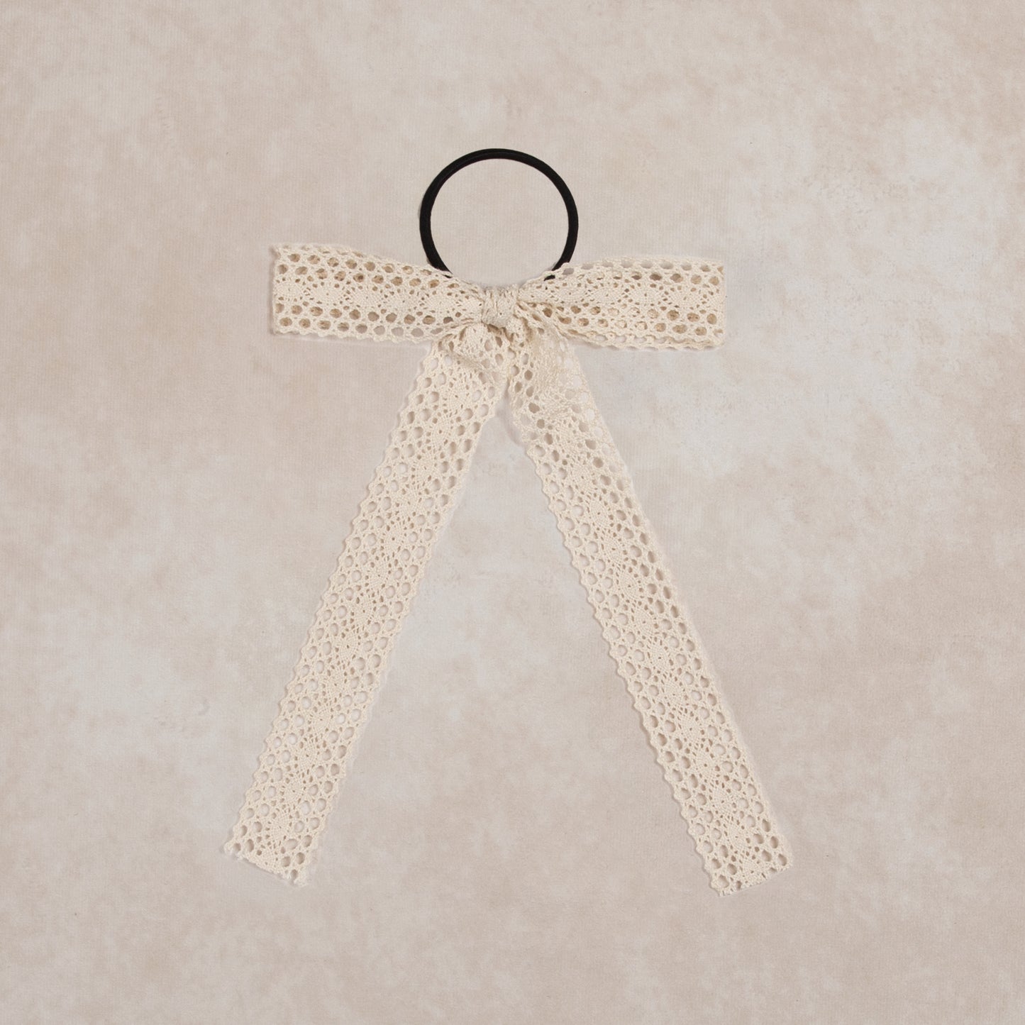 large lace pony bow | ivory