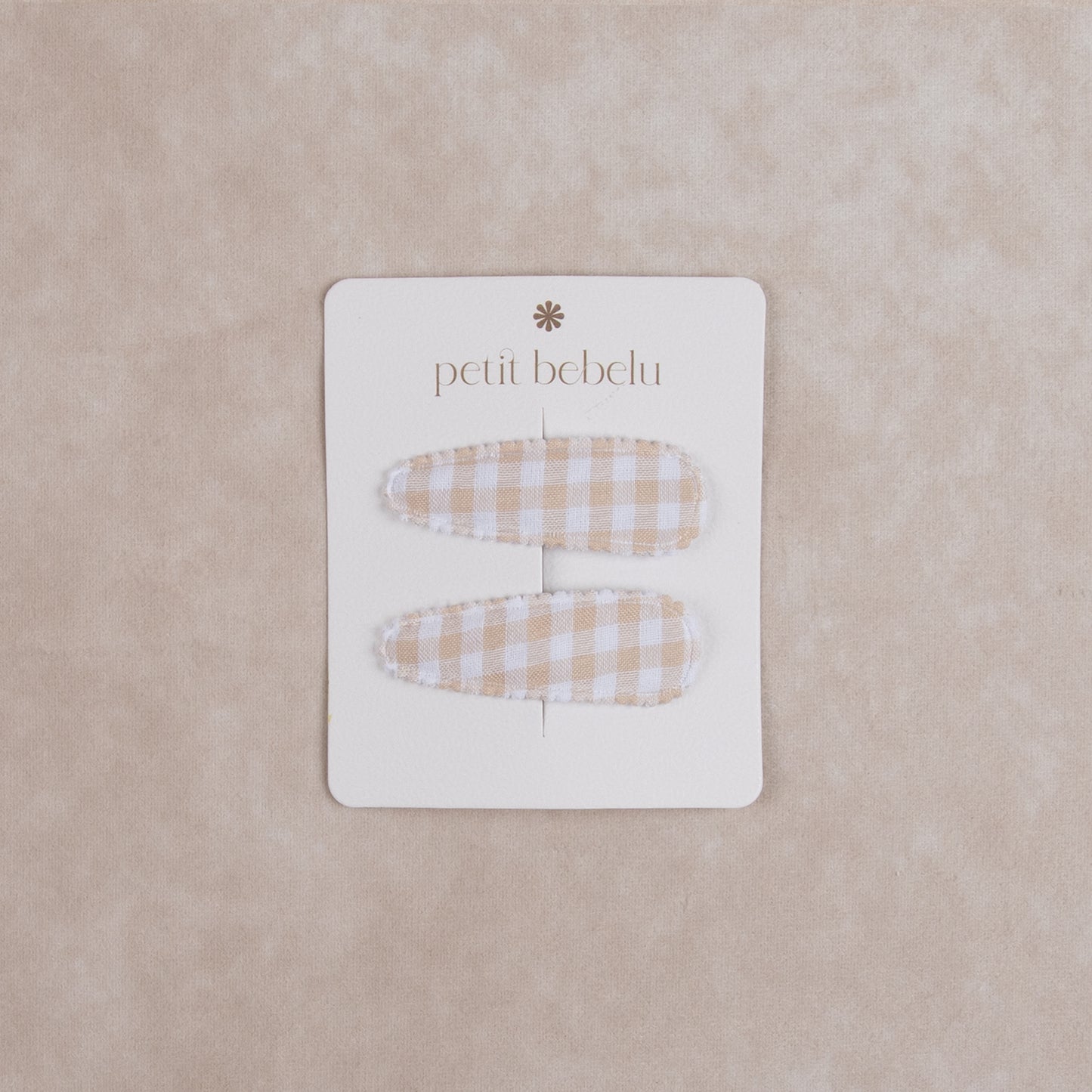 gingham hair clip | beige