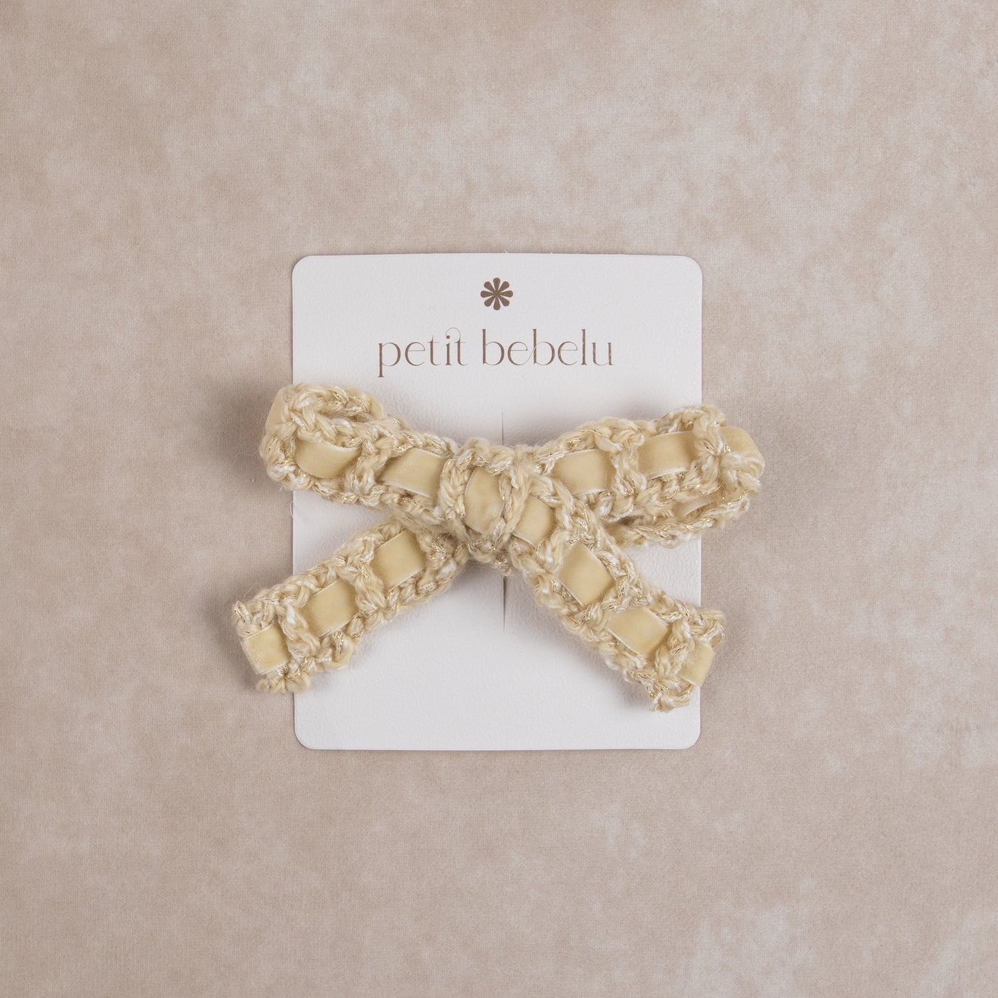 crochet velvet bow | ivory