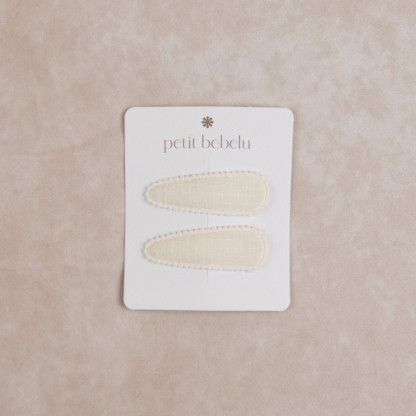 linen stitched hair clip | ivory