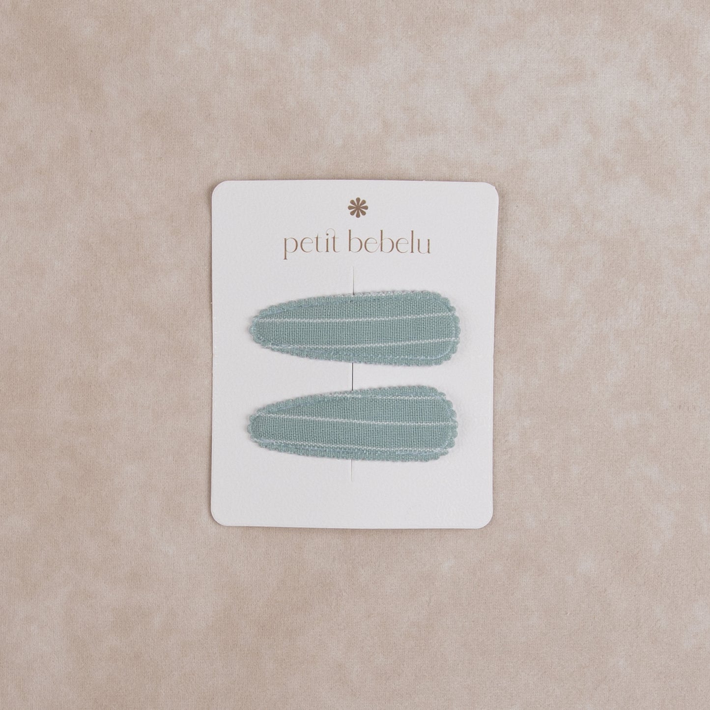 linen striped hair clip | blue