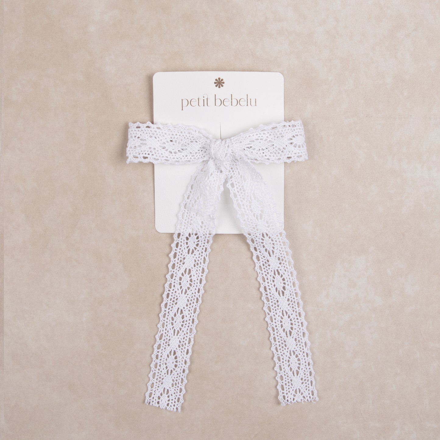 large lace bow | white