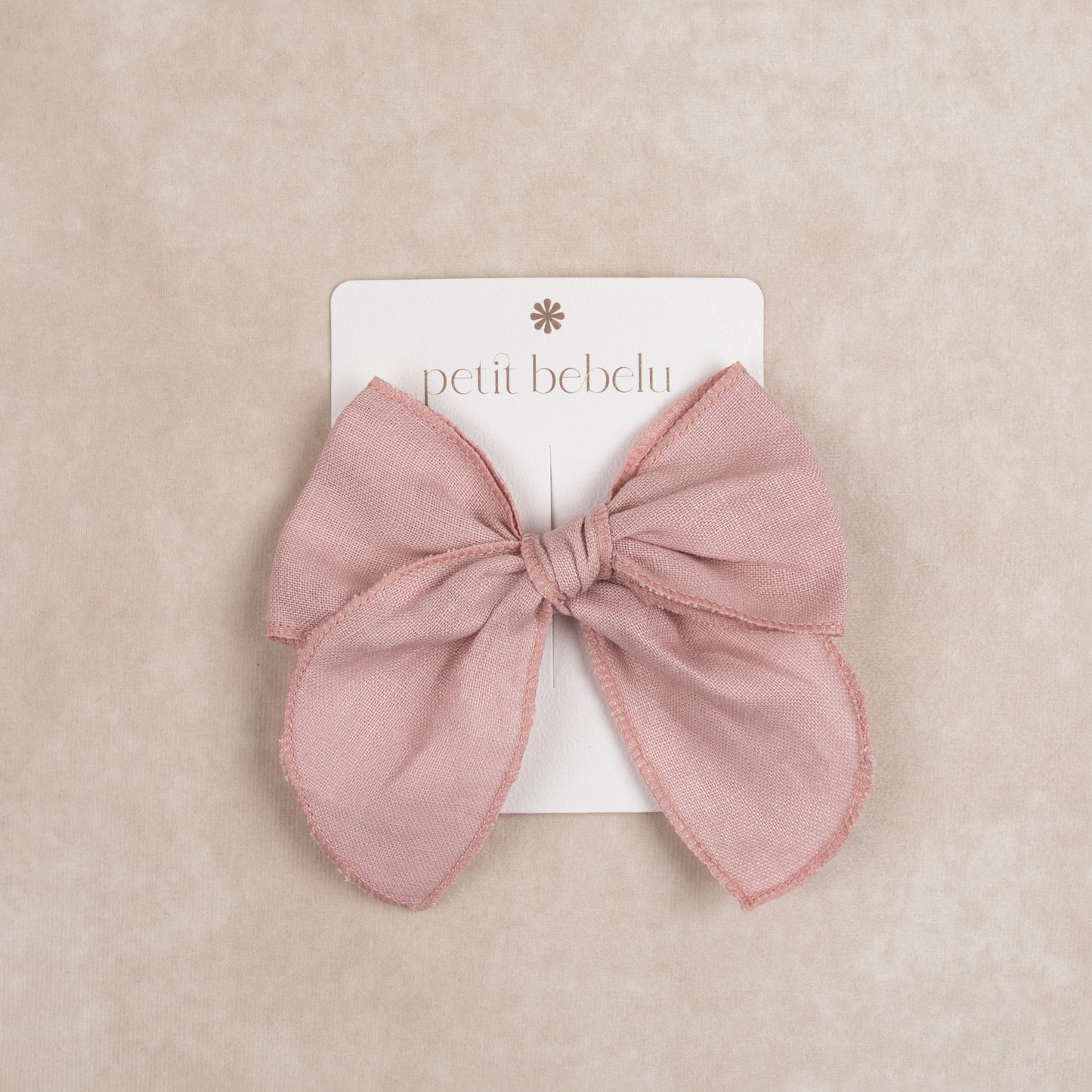 linen bow | rose