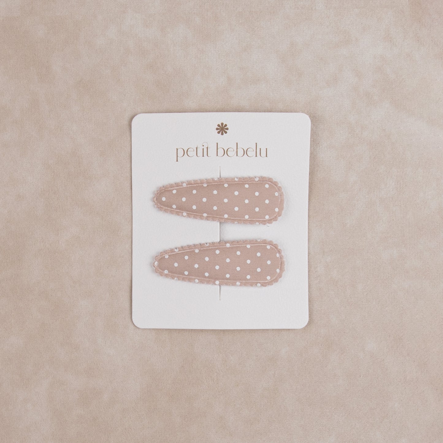 polka dot hair clip | beige