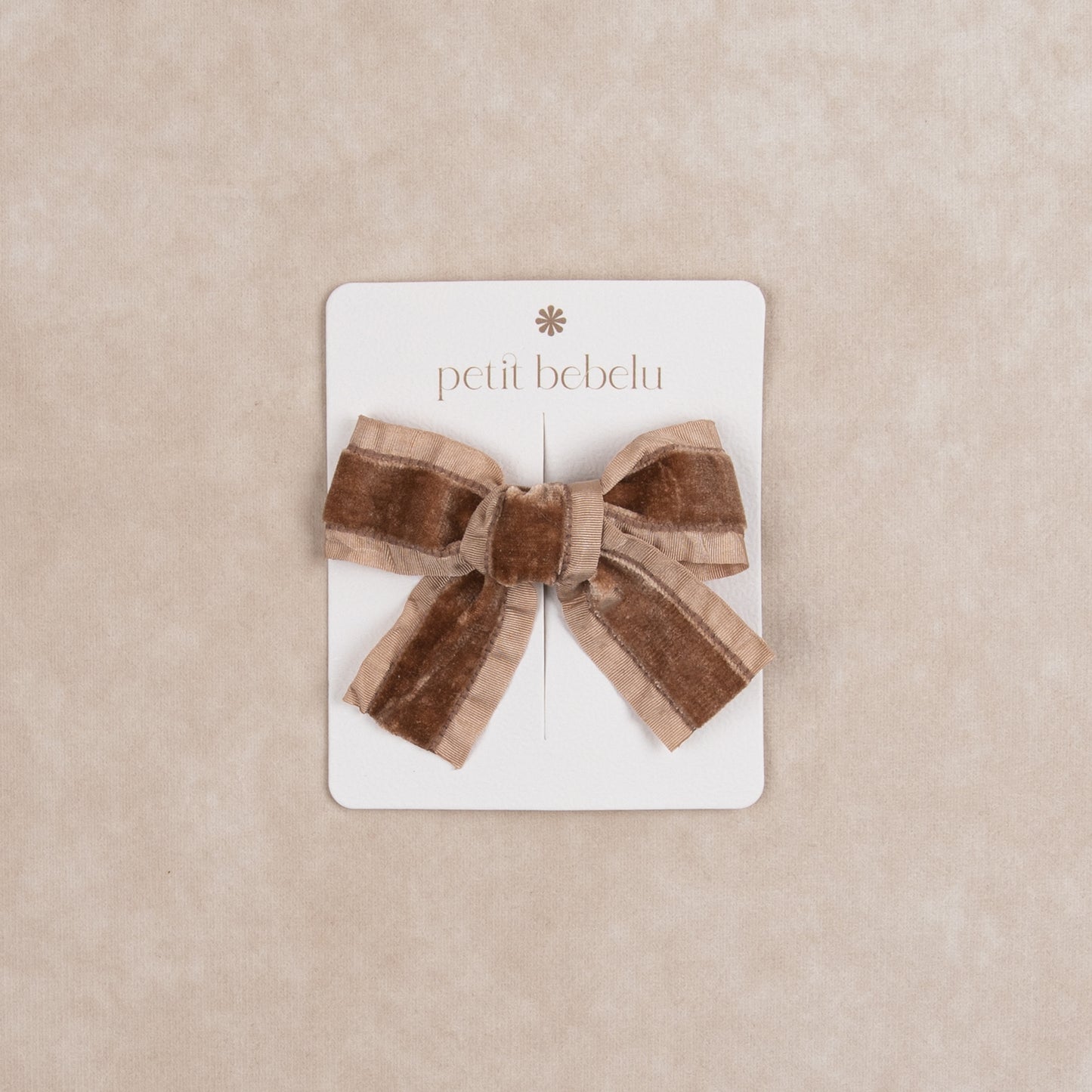 mini velvet bow | taupe