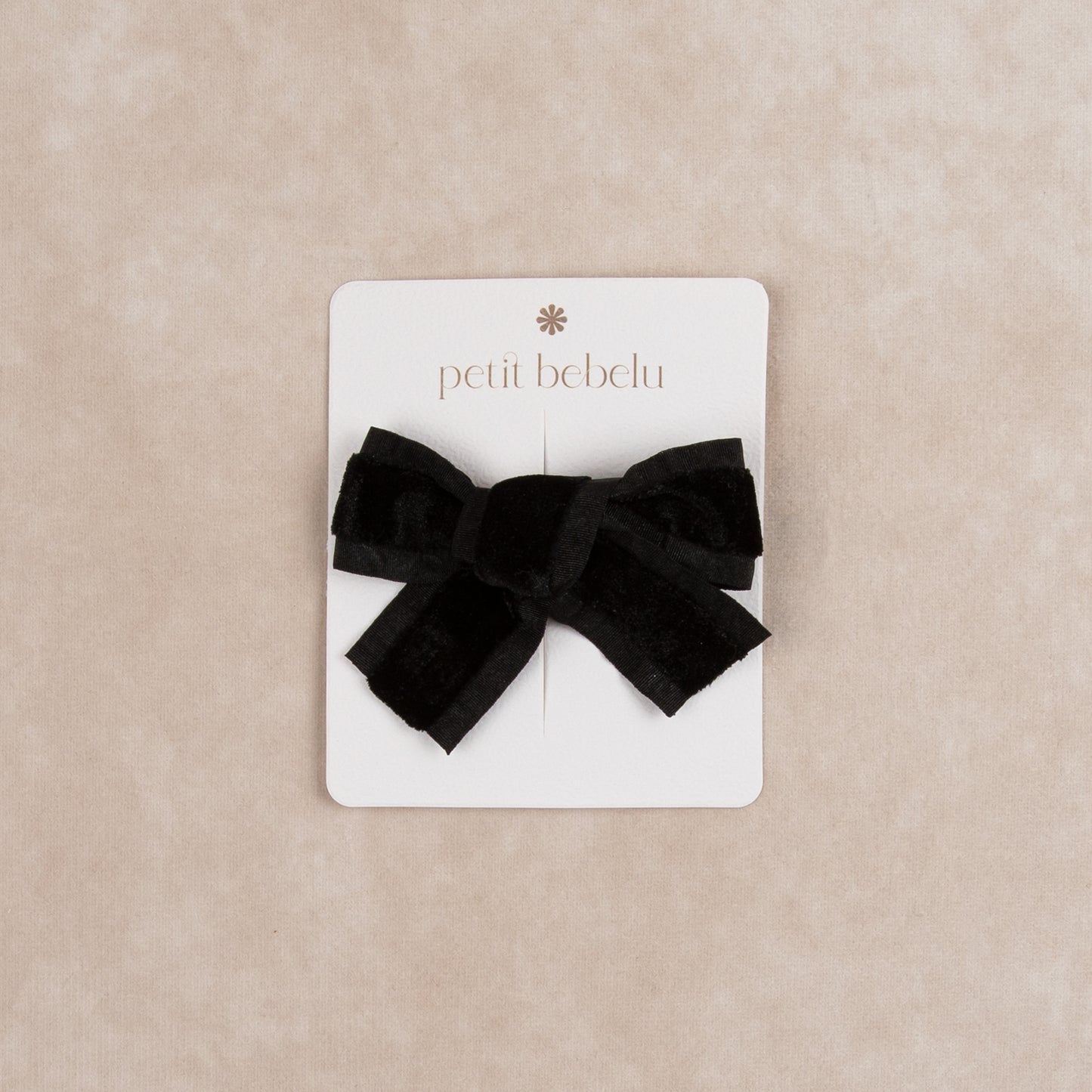 mini velvet bow | black