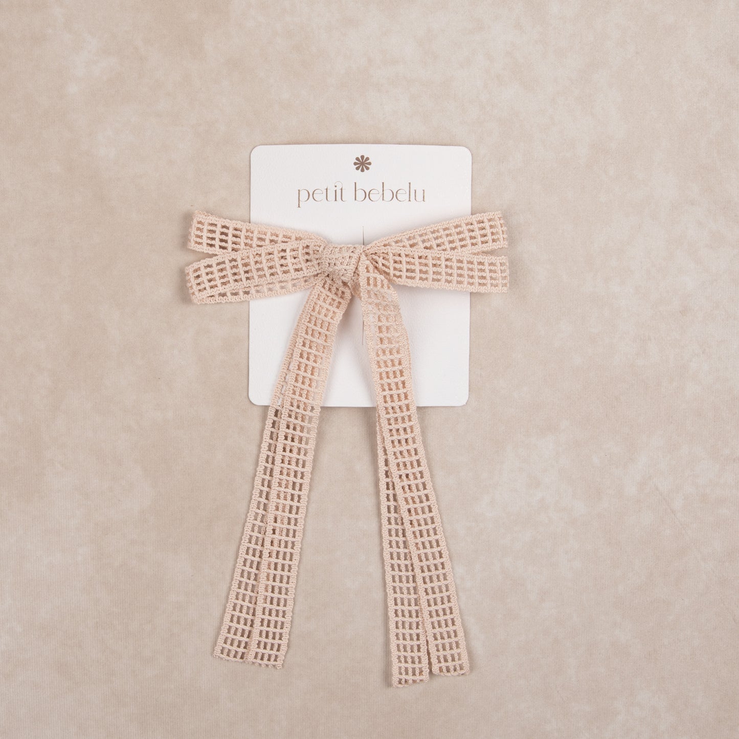 waffle lace bow | peach