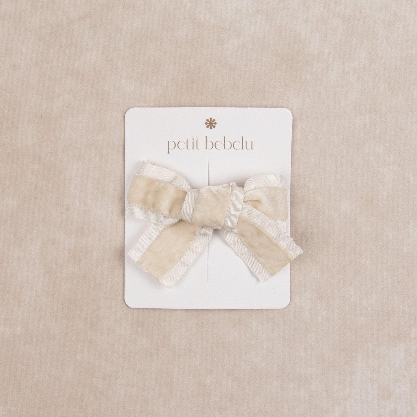 mini velvet bow | ivory