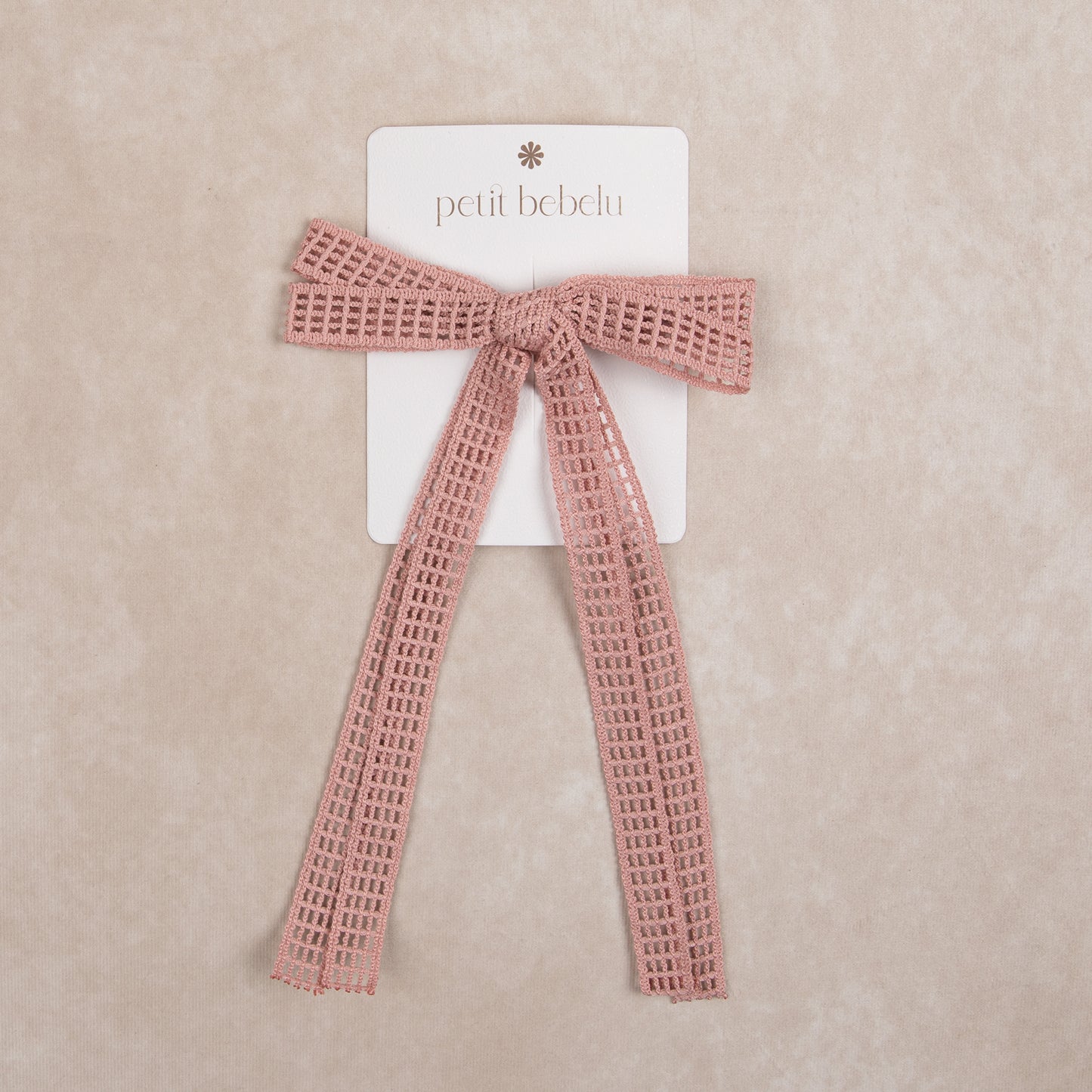 waffle lace bow | pink
