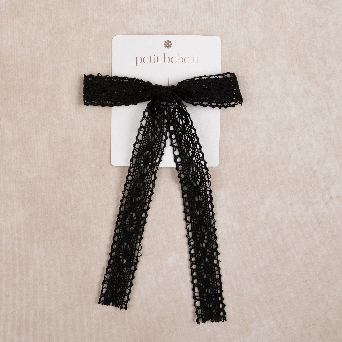 large lace bow | black