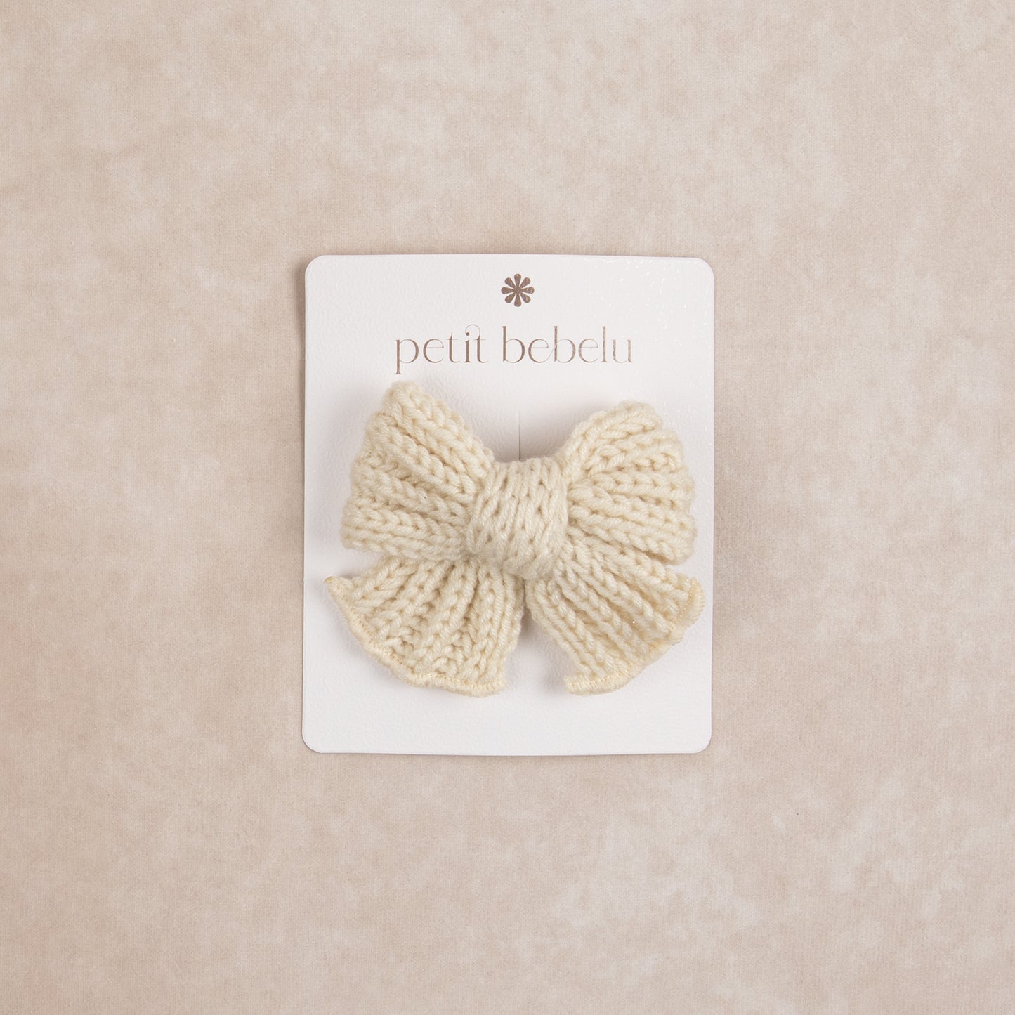 mini knit bow | ivory
