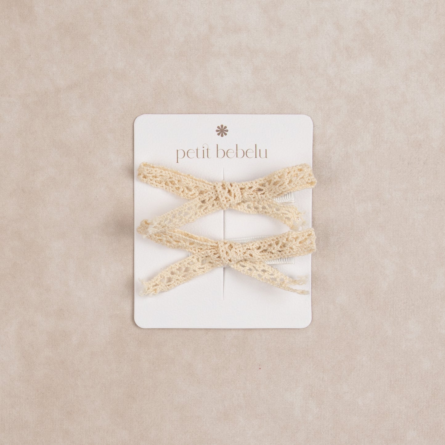 slim lace bow | ivory