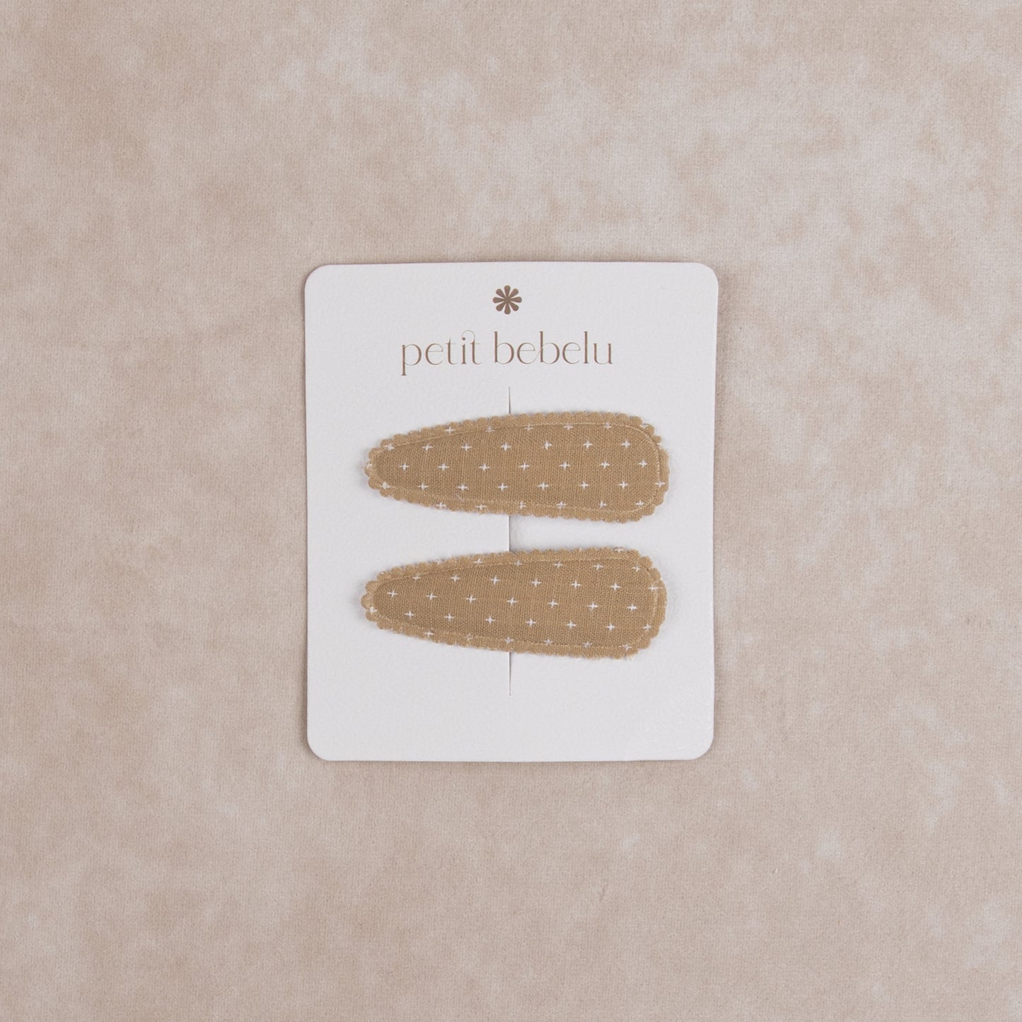 linen stitched hair clip | taupe