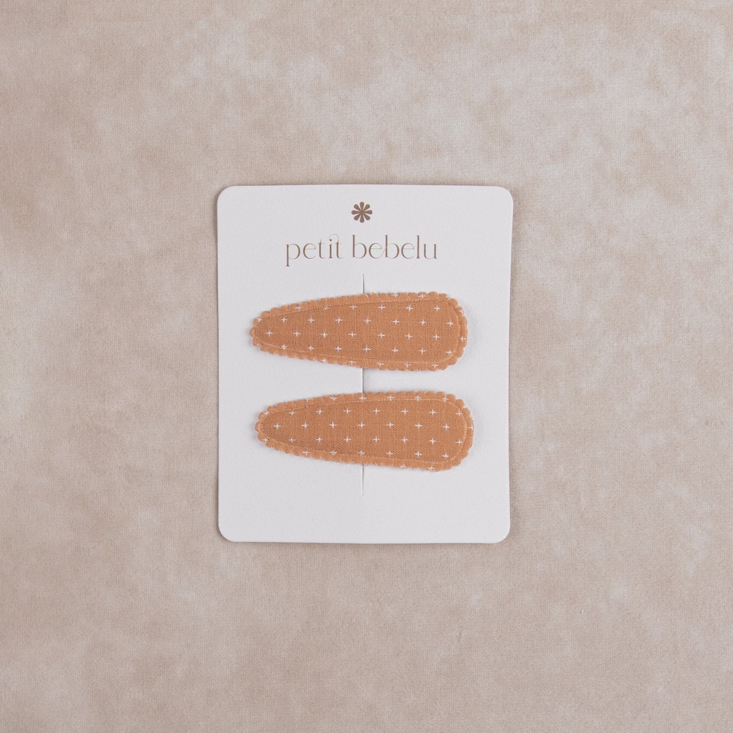linen stitched hair clip | copper rose