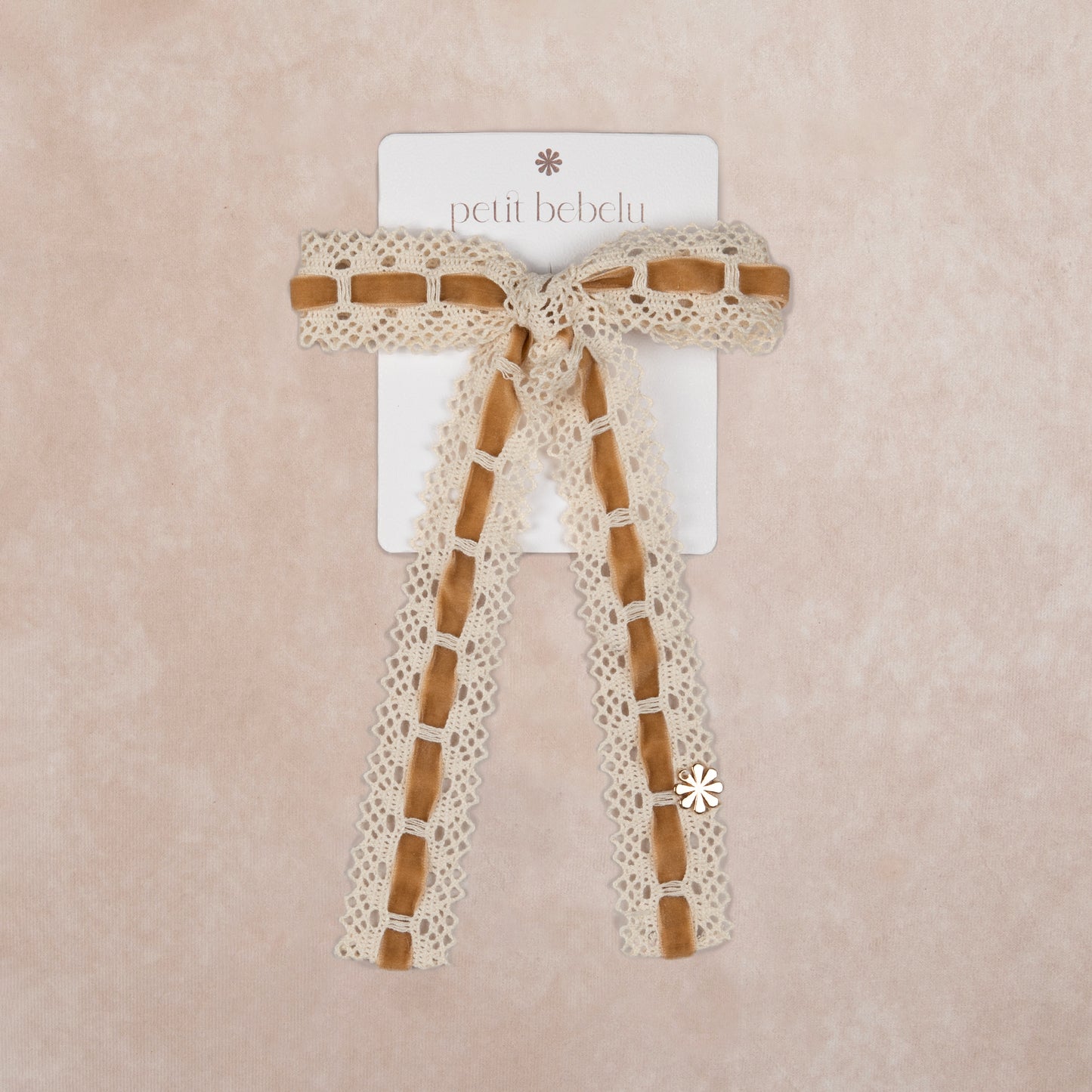 large velvet weaved bow | caramel