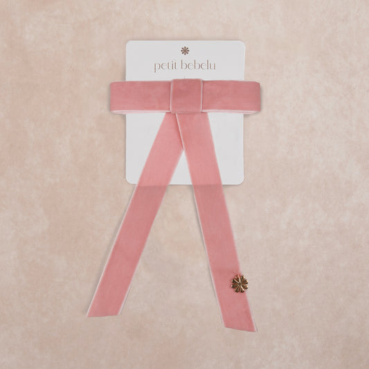 classic velvet bow | blush