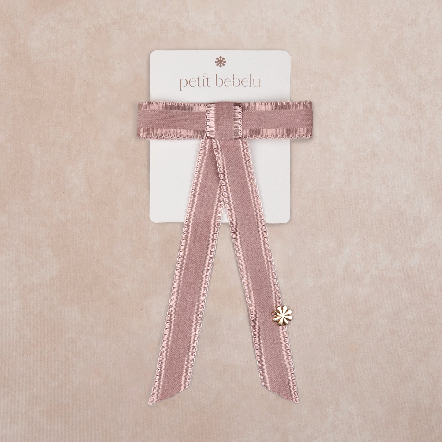 large satin scalloped bow | dusty rose