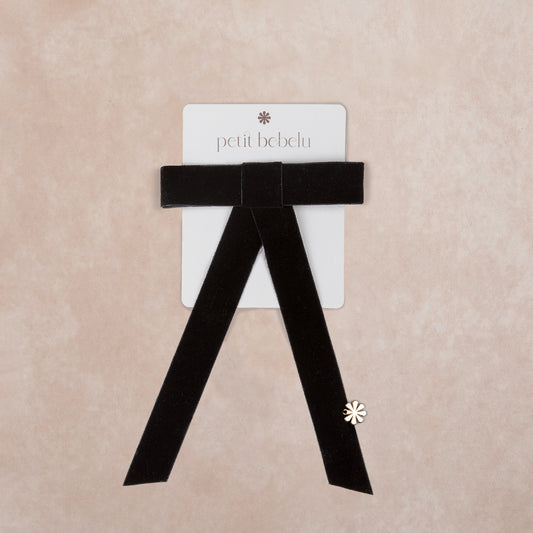 classic velvet bow | black