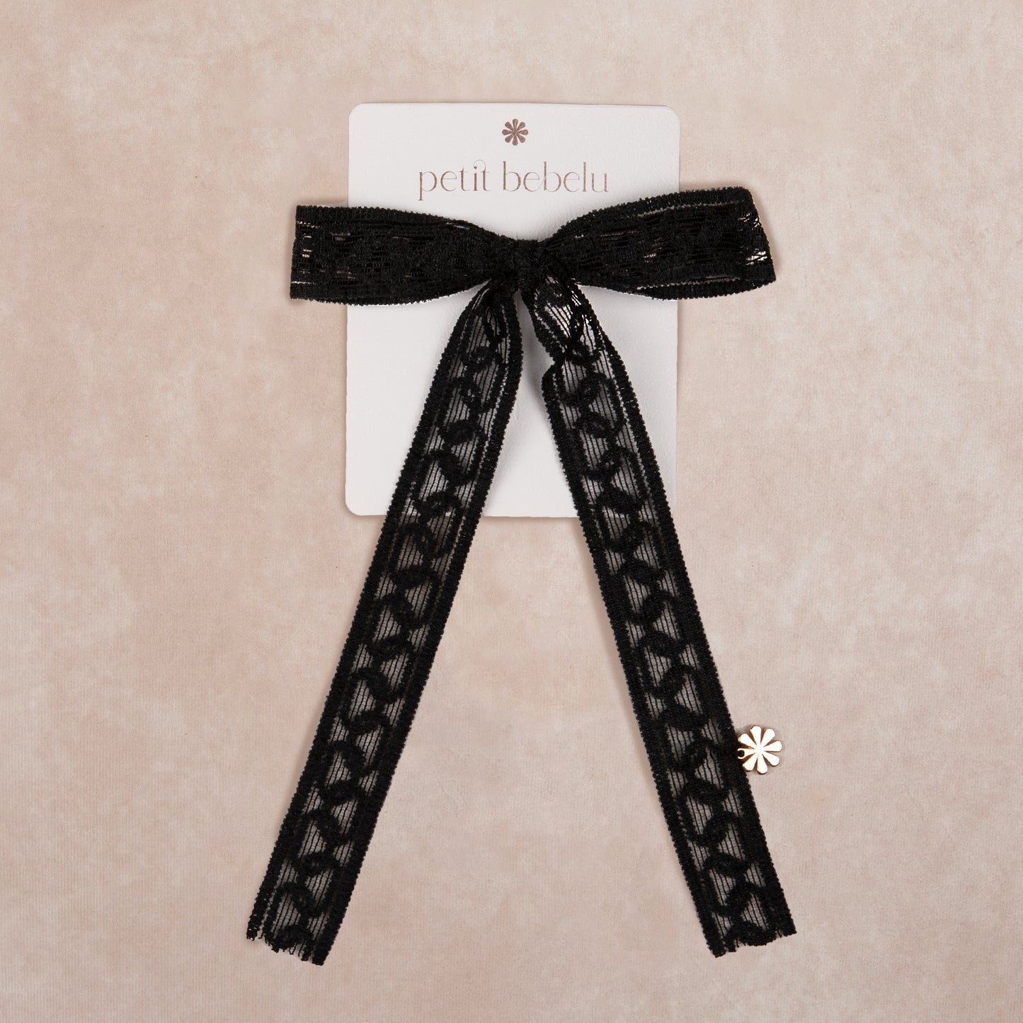 large corduroy link bow | black