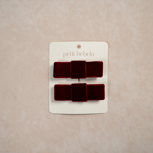 classic velvet mini bow | red