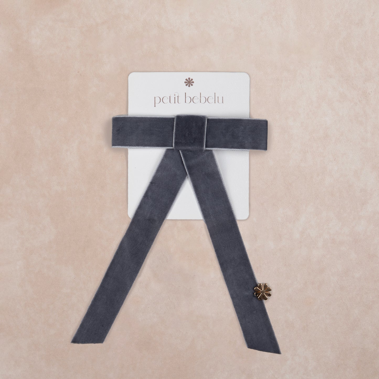 classic velvet bow | gray