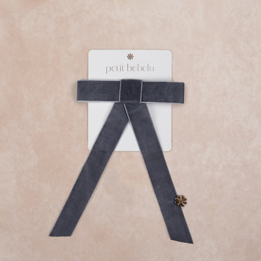 classic velvet bow | gray