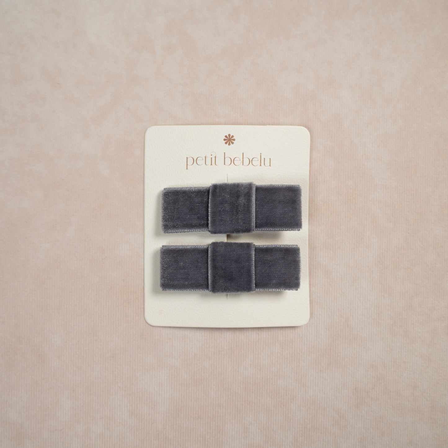 classic velvet mini bow | gray