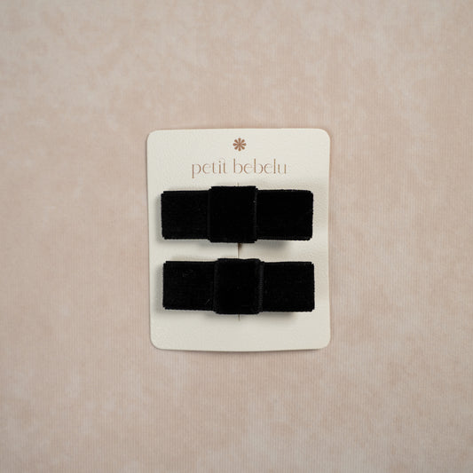 classic velvet mini bow | black