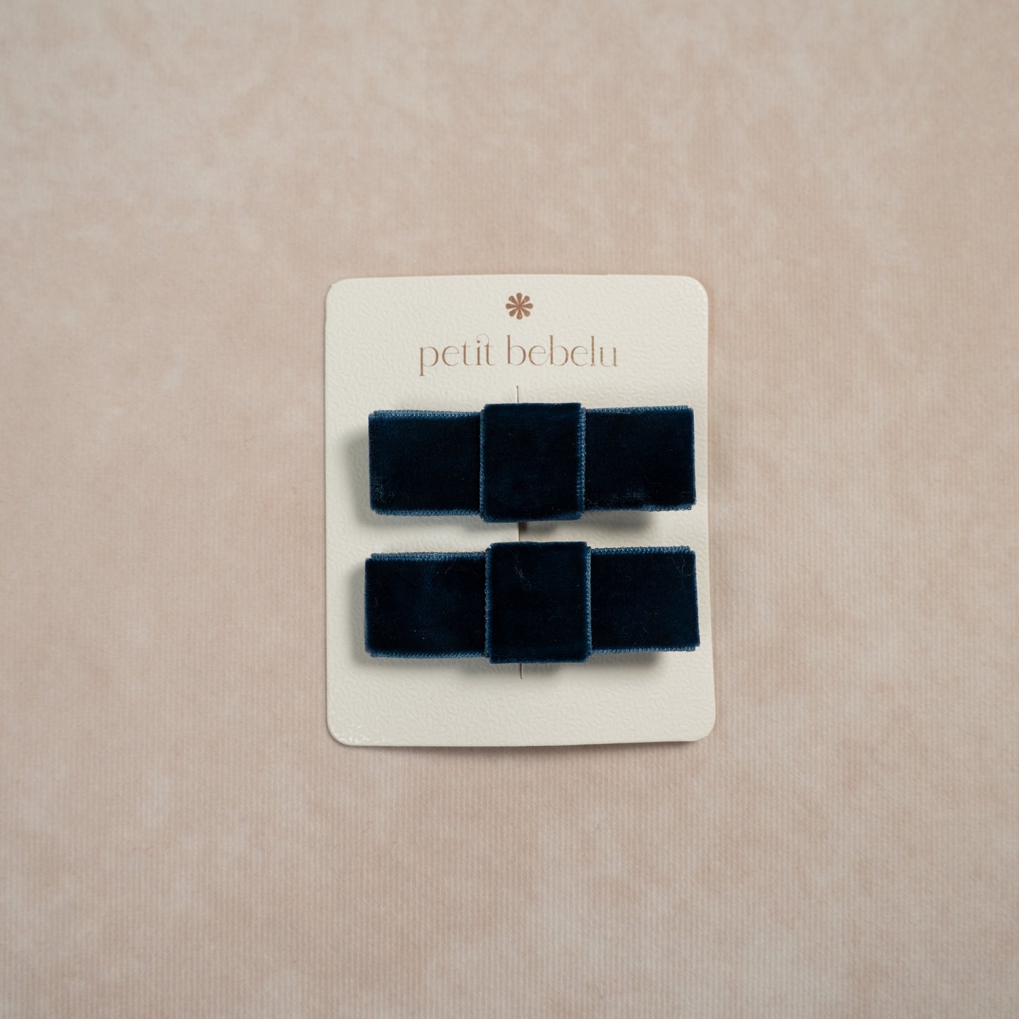 classic velvet mini bow | light navy