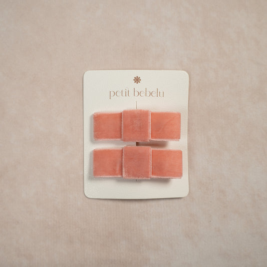 classic velvet mini bow | blush